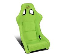 NRG Innovations NRG-FRP-302NG-PRISMA Universal Fixed Back Bucket Racing Seat for 6-Point Harnesses, Size L, Green Cover, 24" W X 36" H X 18" D