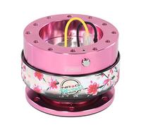NRG Innovations NRG-SRK-200PK-SAK Gen 2.0 Steering Wheel Quick Release Adapter 6-HOLE with Mounting Bolts, Quick Release - Pink Body/Sakura ring with Prisma Collab