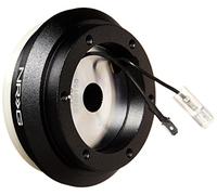 NRG Innovations Racing Style Steering Wheel Short Hub, Lockable Aluminum Steering Shaft, 6x70mm Bolt Pattern Quick Release Adapter Unit, Compatible With 94-02 Honda Accord, Black, NRG-SRK-130H