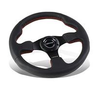 NRG Innovations RST-012R-RS Reinforced Steering Wheel (320mm Sport Leather Steering Wheelwith red stitch)