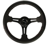NRG Innovations RST-018R-RS Reinforced Steering Wheel (350mm Sport Steering Wheel (3" Deep) Black Leather with Red Stitching)
