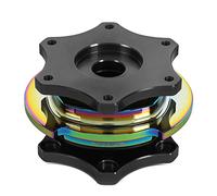 NRG Innovations SRK-R200GM-MC SFI 42.1 Spec D Shaped 6-bolt Steering Wheel Quick Release Adapter,Gun Metal Quick Release/Neo Chrome Ring