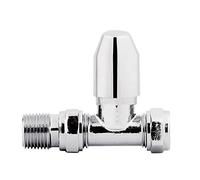 NRG Manual Chrome Heated Towel Rail Radiator Valve Straight 1 Pair