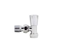 NRG Modern Angled Manual Valve 15mm Chrome Finish Brass Radiator Valve for Home Office Bathroom