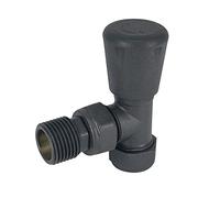 NRG Modern Angled Manual Valve Anthracite Towel Rail Radiator Valve - 15mm