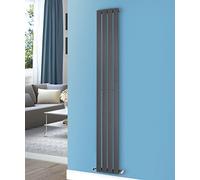 NRG Modern Anthracite Flat Single Panel Designer Radiator for Bathroom 1600mm x 272mm