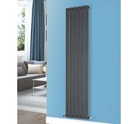 NRG Modern Anthracite Flat Single Panel Designer Radiator for Bathroom 1600mm x 408mm