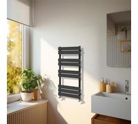 NRG Modern Bathroom 1000 x 450mm Flat Panel Heated Towel Rail Radiator Black for Living Room and Kitchen