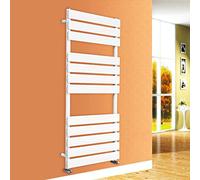NRG Modern Bathroom 1200x600mm Flat Panel Heated Towel Rail Radiator Gloss White