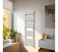 NRG Modern Bathroom 1600 x 450mm Flat Panel Heated Towel Rail Radiator Chrome for Living Room and Kitchen