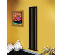 NRG Modern Black 1800mm x 354mm Vertical Single Oval Column Panel Designer Radiator Luxury Central Heating Radiators