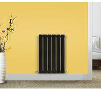 NRG Modern Horizontal Column Designer Radiator Black 600x408 Flat Single Panel - Home Livingroom Bedroom Bathroom Heater