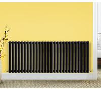 NRG Modern Horizontal Radiator Black 600x1593 Oval Single Panel Bathroom Heater