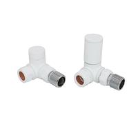 NRG Modern Manual Corner Radiator Valves15mm Designer Lockshield Central Heating Valve White