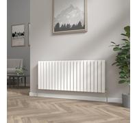 NRG Modern Radiator White 600x1428mm Double Flat Panel Heater Interior Designer Horizontal Bathroom Radiators