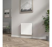 NRG Modern Radiator White 600x612mm Doube Flat Panel Heater Interior Designer Horizontal Bathroom Radiators