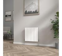 NRG 600x612 mm Gloss White Column Designer Radiator Horizontal Single Flat Panel