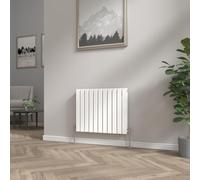 NRG Modern Radiator White 600x748mm Doube Flat Panel Heater Interior Designer Horizontal Bathroom Radiators