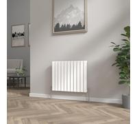 NRG Modern Radiator White 600x748mm Single Flat Panel Heater Interior Designer Horizontal Bathroom Radiators