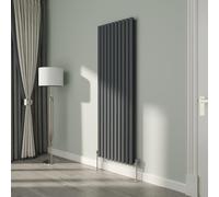 NRG Modern Vertical 1800x590mm Radiator Anthracite Oval Column Double Panel
