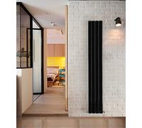 NRG Modern Vertical Flat Panel radiators | Black 1600 x 272 mm Double Column Designer Bathroom Radiator Heater