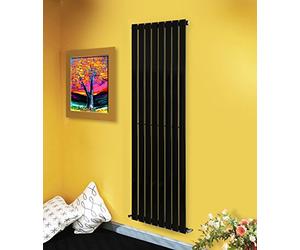 NRG Modern Vertical Flat Panel radiators | Black 1800 x 544 mm Single Column Designer Bathroom Radiator Heater