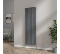 NRG Modern Vertical Upright Column Radiator Bathroom Central Heating Anthracite Flat Panel 1800x544mm - Double