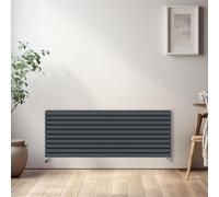 NRG Oval Central Heating Double Column Radiator 1600x590mm Anthracite