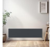 NRG Oval Central Heating Double Column Radiator 1800x472mm Anthracite