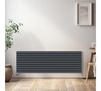 NRG Oval Central Heating Double Column Radiator 1800x590mm Anthracite