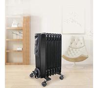 NRG Portable Oil Filled Radiator Electric 1.5KW 7 Fin Radiator Heater | Adjustable Thermostat, 3 Heat Settings