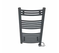 NRG Prefilled Curved Towel Rail Anthracite 800x400mm 400W Touch LCD