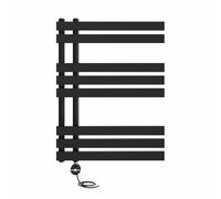 NRG Prefilled Designer Electric Towel Rail Black 800x600mm,500W
