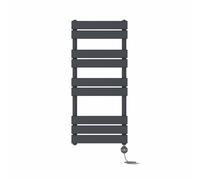 NRG Prefilled Flat Panel Electric Heated Towel Rail Radiator Anthracite Thermostatic Bathroom Warmer with Touch Screen Display 1000x450mm - 600W