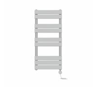 NRG Prefilled Flat Panel Electric Heated Towel Rail Radiator Chrome Thermostatic Bathroom Warmer with Touch Screen Display 1000x450mm - 600W