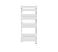 NRG Prefilled Flat Panel Electric Heated Towel Rail Radiator White Thermostatic Bathroom Warmer with Touch Screen Display 1000x450mm - 600W