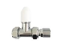 NRG Premium 15mm White-Chrome Designer Radiator Straight Manual Valves