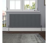 NRG 600 x 1416 mm Horizontal Oval Column Radiator Anthracite Double Panel | Premium Radiator