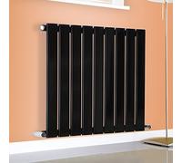 NRG Premium Black 600 x 612 mm Radiator | Flat Panel Single Column Designer Central Heating Radiators UK