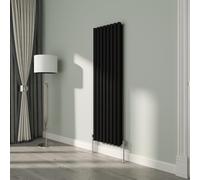 NRG Premium Black Oval Double Panel Designer Radiator 1600x472mm