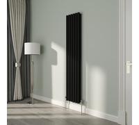 NRG Premium Black Oval Double Panel Designer Radiator 1800x354mm Central Heating