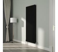 NRG Premium Black Oval Double Panel Designer Radiator 1800x590mm