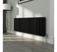 NRG Premium Black Oval Double Panel Designer Radiator 600x1593mm Central Heating