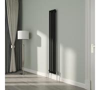 NRG Premium Black Oval Single Panel Designer Radiator 1800x236mm