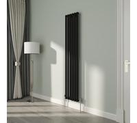 NRG Premium Black Oval Single Panel Designer Radiator 1800x354mm Central Heating
