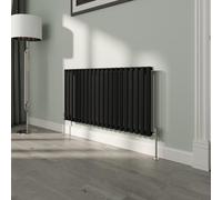 NRG Premium Black Oval Single Panel Designer Radiator 600x1180mm