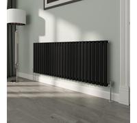 NRG Premium Black Oval Single Panel Designer Radiator 600x1593mm Central Heating