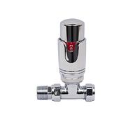 NRG Premium Chrome TRV Straight Thermostatic Radiator Valve 15mm