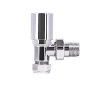 NRG Premium Manual Angled Round Head Towel Rail Radiator Valve Central Heating Taps Chrome