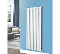 NRG Premium White 1600mm x 590mm Radiator | Oval Column Single Panel Designer Central Heating Radiators UK